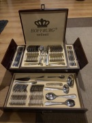 Zestaw sztućców HOFFBURG weltweit CHROMOWANY srebrny. 84 elementy