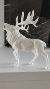 Jeleń szlachetny XXL 25CM Figurka 3d kolor Biały Albinos