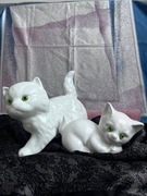 Dwie figurki ceramiczne koty/kotki Niemcy VINTAGE  