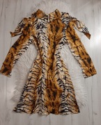 Zara piękna satynowa sukienka tygrys S 36