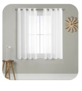 Firanki firany 2 sztuk woalowych o wymiarach 140 x 175 cm w kolorze bieli