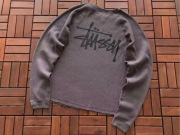 Longsleeve / Bluza Stussy Waffle Knit (Wafel) rozmiar S | Szara sweter