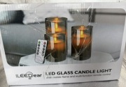Szklane świece LED, na baterie, sterowane pilotem