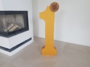 Dekoracja jedynka 1 roczek 93cm złota styropianowa