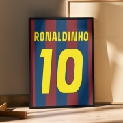 Plakat w ramce FC Barcelona Ronaldinho 