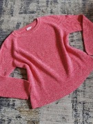 Sweter merino pleciony różowy markowy casual elegancki ciepły jesień zima