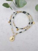 Frenit, szmaragd nilu, cytryn, hematyt, stal - UNIKAT