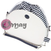 Biały organizer worek do Obag MOON LIGHT paseczki granatowe komin OMAY