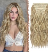 Zestaw włosów Clip-in FESHFEN | 4 taśmy | 45 cm | Fale NOWY