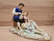Figurka porcelanowa para dworska MV Muller Volkstedt Dresden Drezno