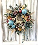 Piękny Zimowy Stroik Świąteczny