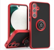 Etui Hybrid Ring do Samsung S23 FE 5G Red przydymione plecki czerwona ramka