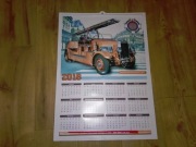 Kalendarz ścienny 2018 duży plakat Straż Pożarna Leyland 1937 wypukły