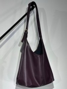 Duża torebka HOBO - burgundowa shopper bag