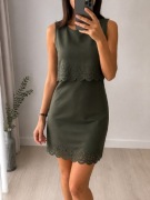 „Sukienka New Look 38 M khaki zielona ażur elegancka mini