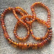 Naszyjnik bursztyn bałtycki szlifowany Vintige 