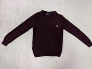 Wiśniowy elegancki wełniany sweter Fred Perry 110