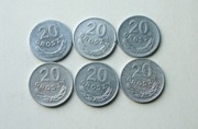5 # Zestaw 20 gr groszy 1949,1967,1972-1 978   od 5 zł