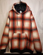 Bluza ZARA ocieplana w kratę z kapturem relaxed fit XL