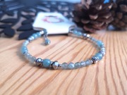 Bransoletka amulet  apatyt i akwamaryn 