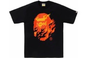 A BATHING FLAME APE HEAD T-shirt