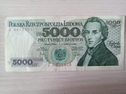 BANKNOT PRL - 5000 ZŁ - ROK 1982 - SERIA Z - STAN 2.