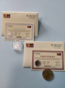 MONETY. NUMIZMATY. PAPIEŻ JAN PAWEŁ CERTYFIKATY