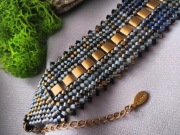 Bransoletka szeroka z hematytem