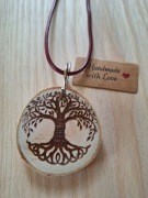Wisiorek Handmade drzewko szczęścia na drewnie