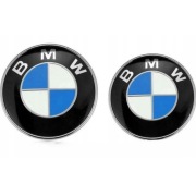 BMW ZNACZEK MASKA KLAPA 82mm  74mm KOMPLET EMBLEMAT E46 E39 E60 E90 