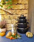 zestaw garnków marmurkowych KlönBerg KB-3922- 8 ELEMENTÓW czarne lub szare