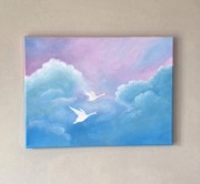 Obraz na płótnie 30x40 akryl ręcznie malowany pejzaż niebo