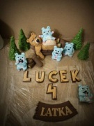 Grizzy i lemingi z masy cukrowej na tort 