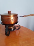 Miedziany garnek z podgrzewaczem 