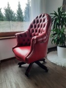Angielski  fotel biurowy Chesterfield skora Crest