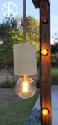 Lampa drewniana industrialna nowoczesna loftowa boho „Biały”