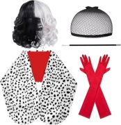 Zestaw  Cruella De Mon 101 Dalmatyńczyków Strój