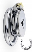 Stalowy płaski pas cnoty Chastity Cage półring z kolcami cbt oring 45mm