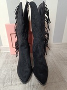 Kozaki kowbojki zamszowe 