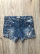 Jeansowe szorty z cekinami
