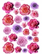 OPŁATEK KWIATY WAFLOWE KOLOROWE RÓŻOWE FIOLETOWE RÓŻE NA TORT