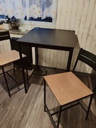 Komplet stół i 2 krzesła barowe hokery Sandsberg -Ikea
