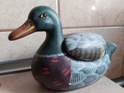 Figurka myśliwska Kaczka. Szkatułka ręcznie malowana. XXw. Bavaria.