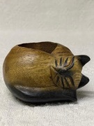 Uroczy kotek świecznik drewniany na podgrzewacz 