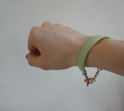 Bransoletka miętowo złota pastelowa