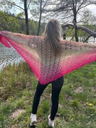 Chusta szal różowa hand made 