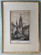 Paul Geissler - Berno, Rynek z fontanną muszkietera - akwaforta oryginalna