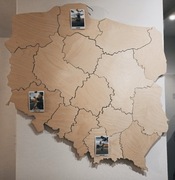 Drewniana mapa na ścianę. 