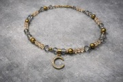 Naszyjnik choker Luna Moonlight zloty srebrny ksiezyc krysztalowy magiczny