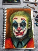 rysunek pastelami olejnymi - Joker - mojego autorstwa